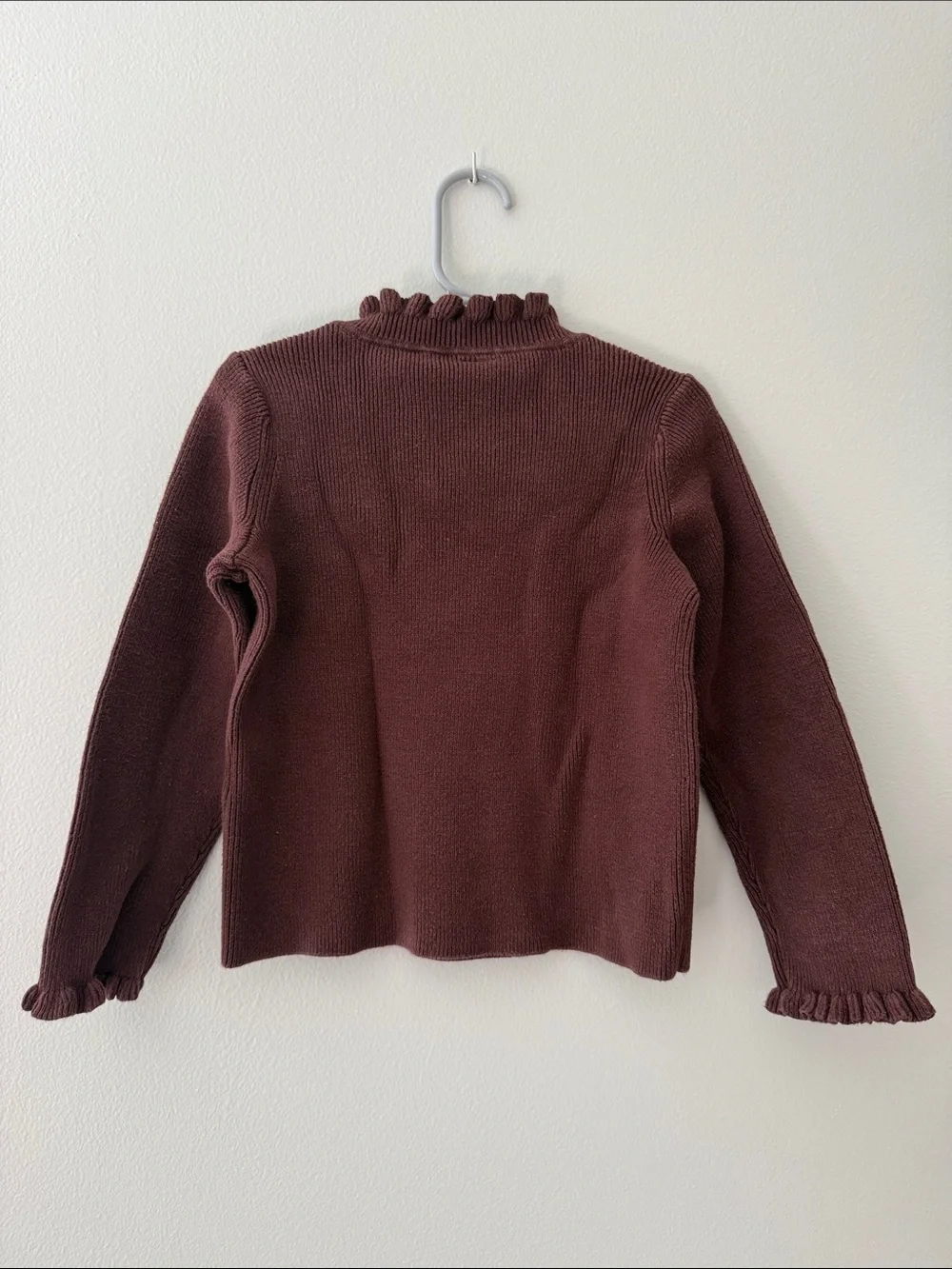 Baby Gap | Girls Burgundy Ribbed Frill Collar Sweater | Size 5